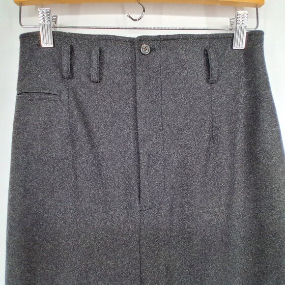 Vintage Ralph Lauren Wool Cashmere Blend Gray High Waist Flannel Midi Skirt SZ 6 - Picture 3 of 11